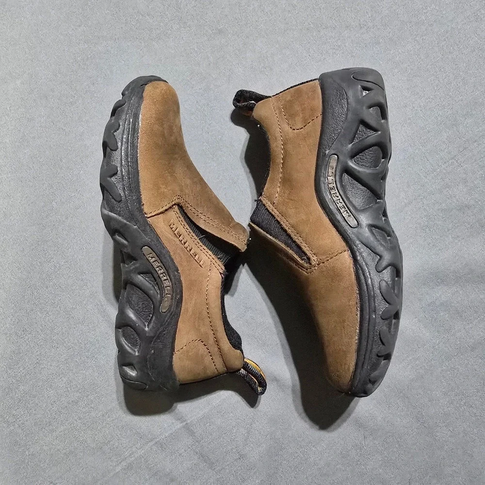 Merrell Jungle Moc Kid Size 11 Brown Nubuck Leather Slip On Hiking Shoes J60523Y